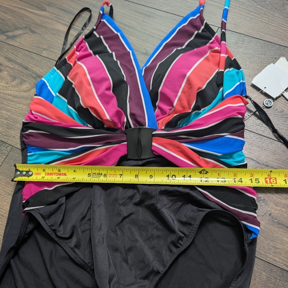 NWT Magicsuit Prism Angelina V Neck One Piece Halter Swimsuit Size 16 - Picture 10 of 10